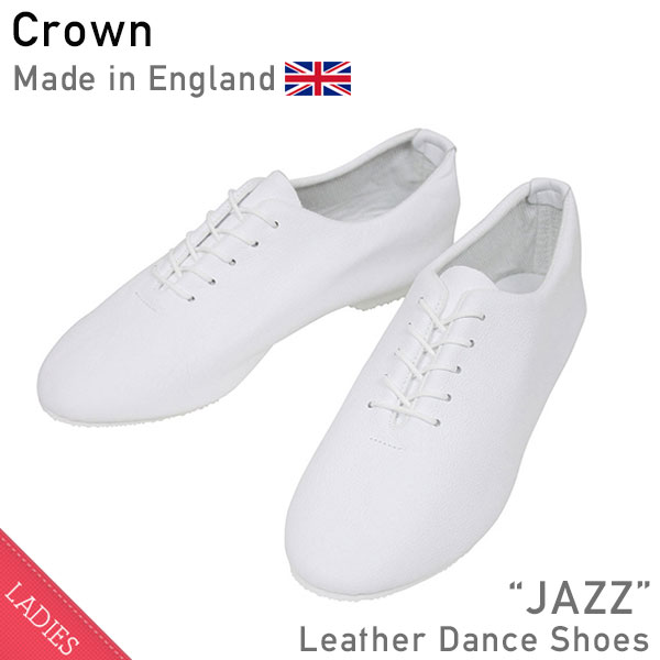 CROWN クラウン JAZZ レザーシューズ WHITE レディース ダンス オールホワイト スニ ...