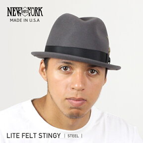 NEW YORK HAT ニューヨークハット　Lite Felt Stingy フェドラハット [GREY] グレー メンズ レディース 中折れ 帽子 Made in USA #5325 送料無料 楽天 通販 【RCP】