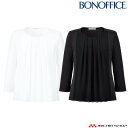 事務服 制服 BONOFFICE ボンオフィス ボンマックス シフォン切替え七分袖ニット BCK7107