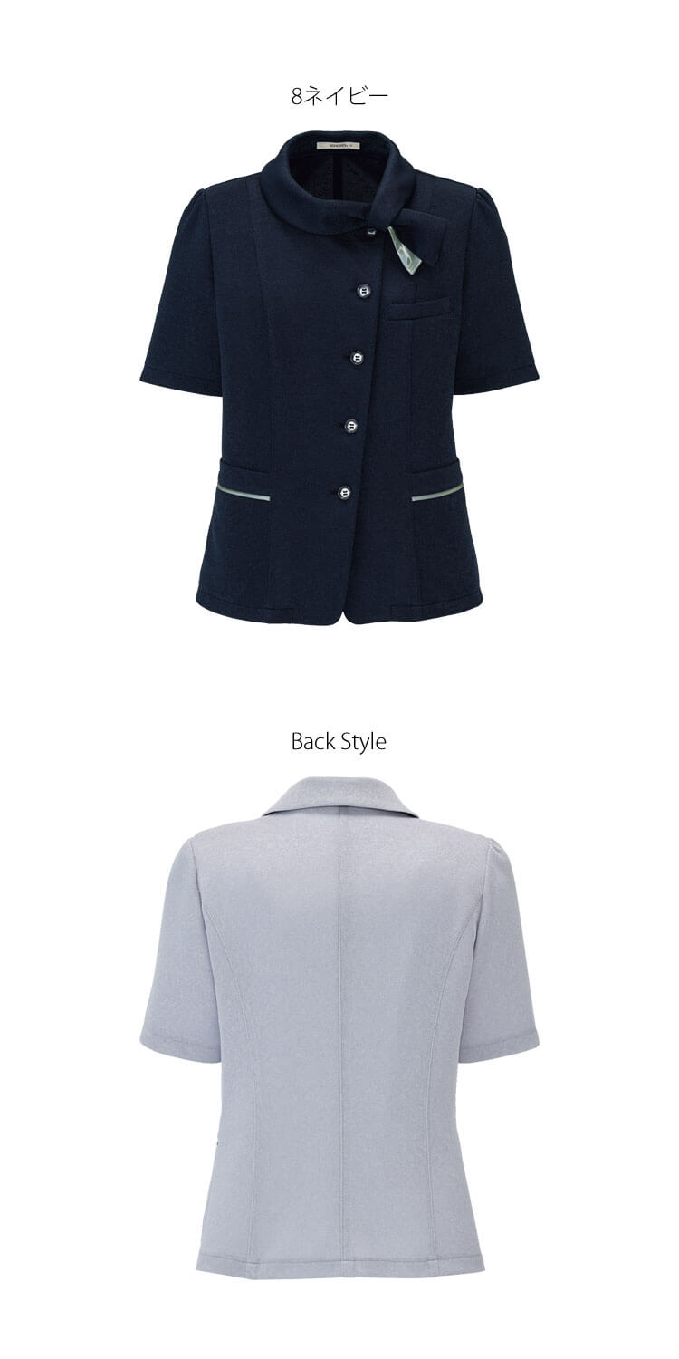 ミチオショップの事務服 制服 BONOFFICE ボンオフィス オーバーブラウス AJ0865 ブリンクニット ボンマックス 2026年春夏新作 サイズ17号・19号｜アングル3