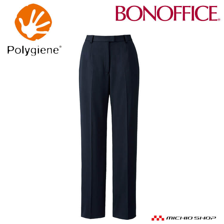 事務服 制服 BONOFFICE ボンオフィス 裾上げらくらくパンツ AP6253 A222シリーズ シャドーストライプニット ボンマックス