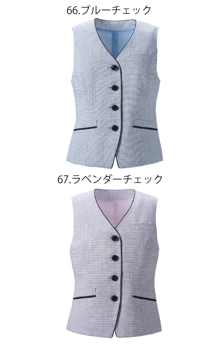 事務服 制服 ENJOY エンジョイ オフィス カーシーカシマ オーバーブラウス ESV888 サイズ19号 マジックツイード