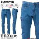 作業服 EVENRIVER イーブンリバーヘビーエクストリームデニムストレッチカーゴ ERX602 大きいサイズ100〜110cm 秋冬