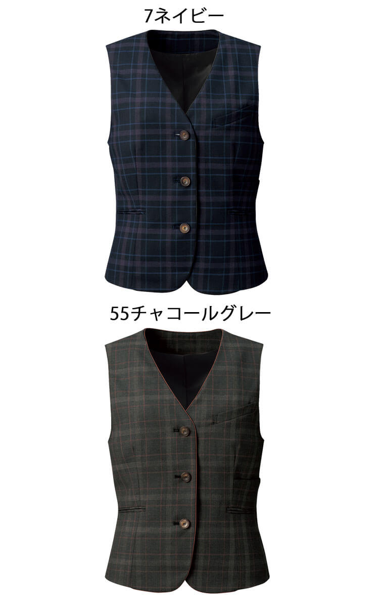 ミチオショップの事務服 制服 オフィス FOLK フォーク nuovo ヌーヴォ ベスト FV36422 サイズ19号・21号・23号｜アングル2