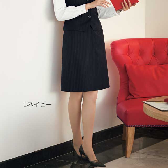 事務服 制服 セレクトステージ 神馬本店 美形スカート Aライン E2256 オフィスユニフォームスーツビジネスカジュアル事務服