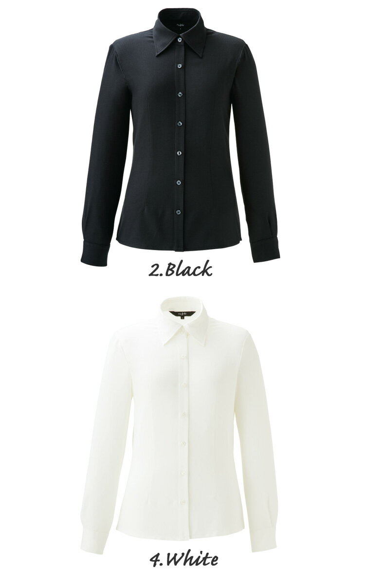 おもてなし オフィス 制服 en joie アンジョア 長袖シャツ 01230 大きいサイズ17号・19号