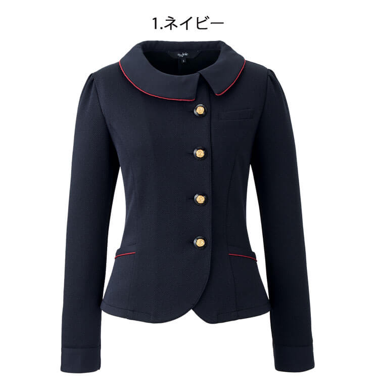 ミチオショップのオフィス 接客 事務服 制服 en joie アンジョア ソフトジャケット 21750 サイズ21号・23号 プレシャスラインシリーズ｜アングル2