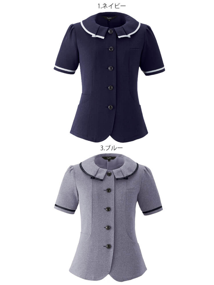 事務服 制服 オフィス ユニフォーム en joie アンジョア オーバーブラウス 26752 フレッシュニットシリーズ
