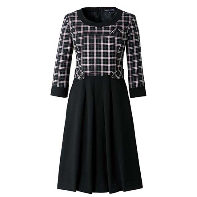 事務服 制服 en joieアンジョアワンピース 61610大きいサイズ17号・19号オフィスユニフォームスーツビジネスカジュアル事務服