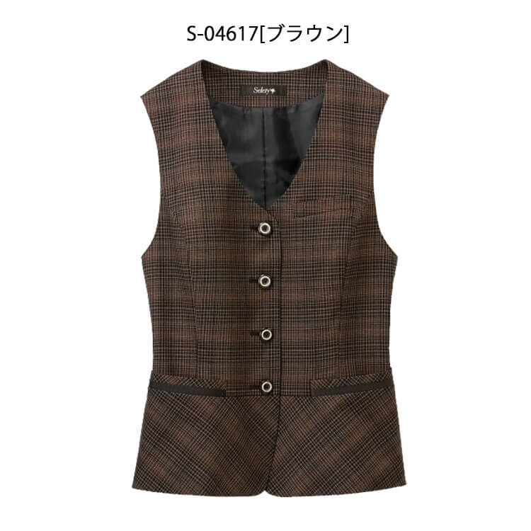 [TioTio素材]事務服 制服 オフィス セロリー selery ベスト S-04617 クラシカルレディチェック auc-michio-10035628 ミチオショップ サンプル画像2
