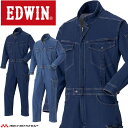 つなぎ EDWIN エドウィン 長袖デニムつなぎ服 81008 作業着 作業服 通年 デニム ストレッチ 山田辰 サイズ3L・4L・5L