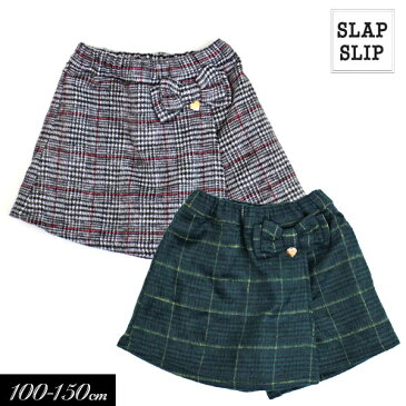 <60%OFF/100cm>2019秋冬【SLAP SLIP/スラップスリップ/byベベ】ラップ風 チェック スカパンスカートパンツ チェック 可愛い 子供服 キッズ 女の子 女児 子ども ジュニア ショートパンツ フォーマル 発表会 ショーパン おしゃれ お出かけ アウトレットセール