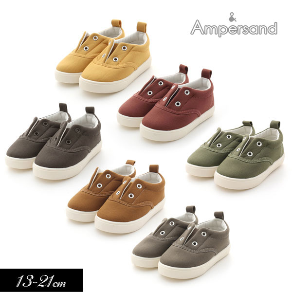 ＼クーポンで10％オフ／＜40％OFF＞2021秋冬t 【ampersand アンパサンド】無地 キャンバス スニーカー_撥水加工≪13cm 14cm 15cm 16cm 17cm 18cm 19cm 20cm 21cm 22cm≫男の子 女の子 キッズ シューズ 靴