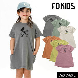 ＜40％OFF＞2021夏【F.O.KIDS/エフオーキッズ】ディズニー キャラクター ワンピース≪80cm 90cm 95cm 100cm 110cm 120cm 130cm 140cm≫子供服 キッズ 女の子 女児 子ども ミッキー Tシャツ 新作