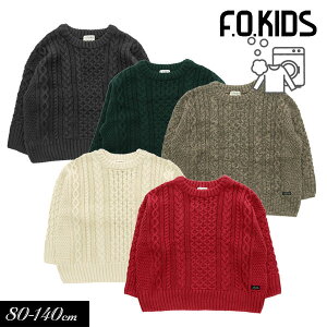 ＼店内全品★送料半額／2021秋冬【F.O.KIDS/エフオーキッズ】ウォッシャブル ニット≪80cm 90cm 95cm 100cm 110cm 120cm 130cm 140cm≫子供服 トレーナー キッズ 女の子 男の子 女児 男児 子ども ジュニア セーター≪店頭受取対応商品≫