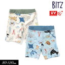 ＜50％OFF＞2022夏【BIT'Z/ビッツ】海の生き物図鑑柄 ボクサー水着_UVカット≪80cm 90cm 100cm 110cm 120cm≫子供服 キッズ 男の子 男児 子ども スイム 水着 ampersand