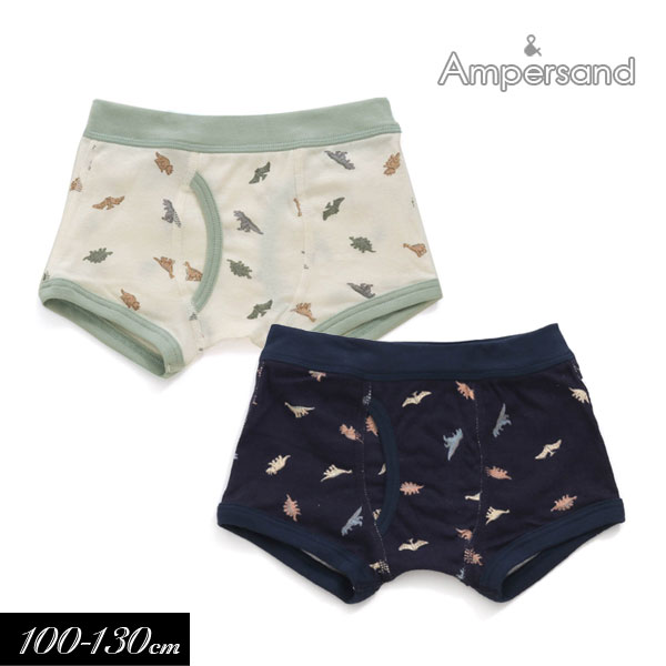 2023春【ampersand/アンパサンド】きょうりゅう柄 ボクサー パンツ≪100cm 110cm 120cm 130cm≫子供　男の子用 キッズ 下着 エフオー