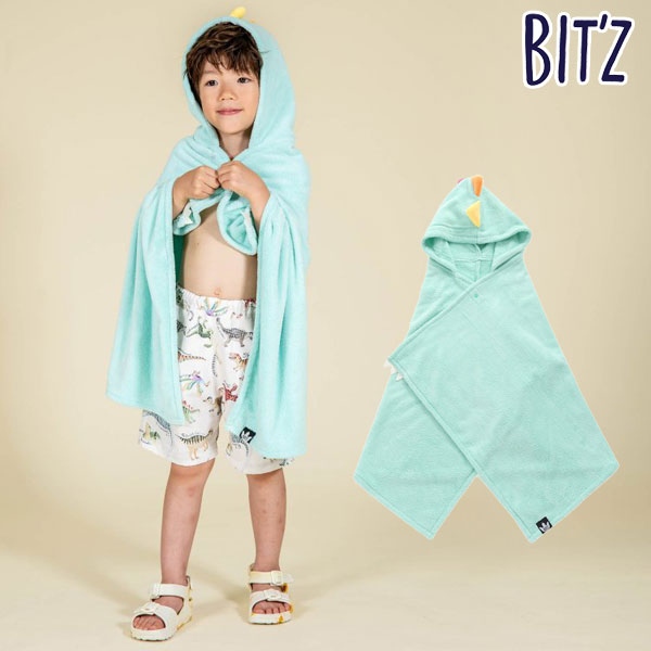 ＜50％OFF＞2023夏t【BIT'Z/ビッツ】フード付き 恐竜なりきり タオル_吸水速乾≪80-95cm 100-120cm≫子供..