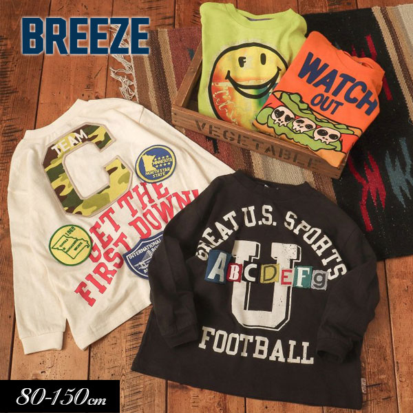 【選べる福袋対象】＜40％OFF＞2023秋冬【BREEZE/ブリーズ】【20周年】レジェンド グラフィック ロンT≪80cm 90cm 100cm 110cm 120cm 130cm 140cm 150cm≫子供服 キッズ 女の子 男の子 女児 男児 子ども ジュニア 長袖Tシャツ