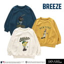 ＜40％OFF＞2023秋冬【BREEZE/ブリーズ】MLB×LOONEY TUNES ラグラン トレーナー≪90cm 100cm 110cm 120cm 130cm 140cm≫子供服 キッズ 女の子 男の子 女児 男児 子ども 裏毛 トレーナー