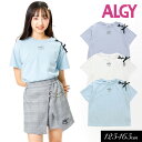 ＜早割10％OFF＞2024夏【ALGY/アルジー】レースアップ ロゴ Tシャツ≪130cm 140cm 150cm 160cm≫子供服 キッズ 女の子 女児 子ども ジュニア 通学 Tシャツ 半袖 小学生 中学生 ブラウス トップス 短丈