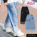3点以上で10%OFF!≪セール!40%OFF≫2025春t【ALGY/アルジー】ワッペン ワイド デニム パンツ≪130cm 140cm 150cm 160c...