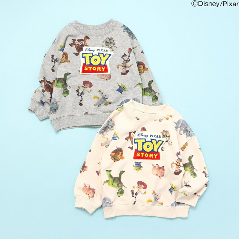 2025秋冬【BIT'Z/ビッツ】ディズニー キャラクタートイストーリー総柄トレーナー≪80cm 90cm 95cm 100cm 110cm 120cm ≫子供服 キッズ 男の子 女の子 男児 女児 子ども 新作 秋服 ピクサーのサムネイル