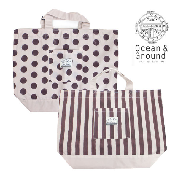 【Ocean＆Ground/オーシャンアンドグラウンド】 DOT＆STRIPES レッスンバッグ≪Freeサイズ≫通園 通学 サブバッグ スクールバッグ 手提げ 袋 お稽古バッグ おけいこバッグ トートバッグ ショルダー 肩掛け ピアノ絵本袋 ナイロン 塾