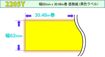 ブラザー黄色長尺ラベルDK-2205y業務用互換ラベルプリンター用長尺テープ(大)DK2205yDKプレカットラベルピータッチ