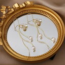 \半額サーチ450点♪定価50%OFF以上+半額クーポン配布中/ピアス ピーチパール さくらんぼストーン レディース 001 【小】フックピアス ゴールド パール 半額