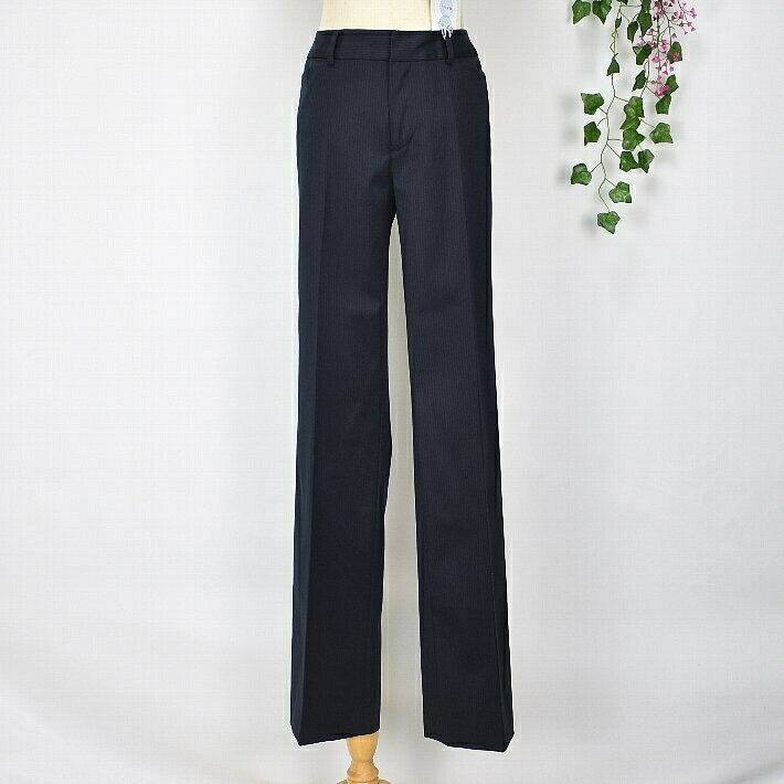 Diana ビジネス ボトム パンツ スラックス レディース 21109 大人 ウォッシャブル ストレッチ ご自宅で洗濯可 細身 高身長 ピンストライプ【小】ネイビーストライプ 9号 ストレート 仕事 撥水加工 ＼定価から70%OFF／