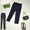 \定価から70%OFF+LINEお友達で10%OFF/Diana ビジネス ボトム パンツ スラックス レディース 21208 大人 ウォッシャブル ストレッチ ご自宅で洗濯可 細身 低身長 【小】19ネイビー格子 9号/13号 ストレート 仕事
