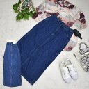 特別17%OFF●7月中\定価からの50%OFF/高級婦人服 デニム タイトスカート ロングタイト ボトム ストレッチ ウォッシュ 021-705 【大】フリーサイズ 専門店 スリット カジュアル 春/夏/秋/冬 半額