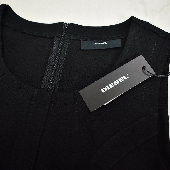 ＼マラソン期間中10%OFF＋定価から50%OFF／ディーゼル ジャパン ワンピ 細身 ストレッチ ジャージ デザイン ワンピース レディース 【大】A04371-OJASB ブラック S ひざ丈 ノースリ