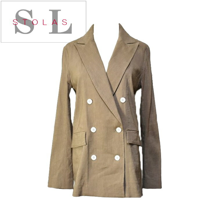 ＼マラソン20時～20％OFFあり♪定価から70%OFF／テーラージャケット 麻素材 ブレザー 長袖ジャケット STOLAS 51-301 ベージュ レディース フォーマル 【大】新品式典 ダブル ジャケット 半額