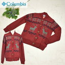 \MAX30%クーポン配布中+定価から50%/Columbia コロンビア 長袖 セーター ブルゾン トップス PL2329 防寒 ウォームアップ 前ボタン 編み込み レディース 大人 可愛い おしゃれ 【大】S/M/L 春/秋/冬 イエベ/ブルベ ワインレッド 半額