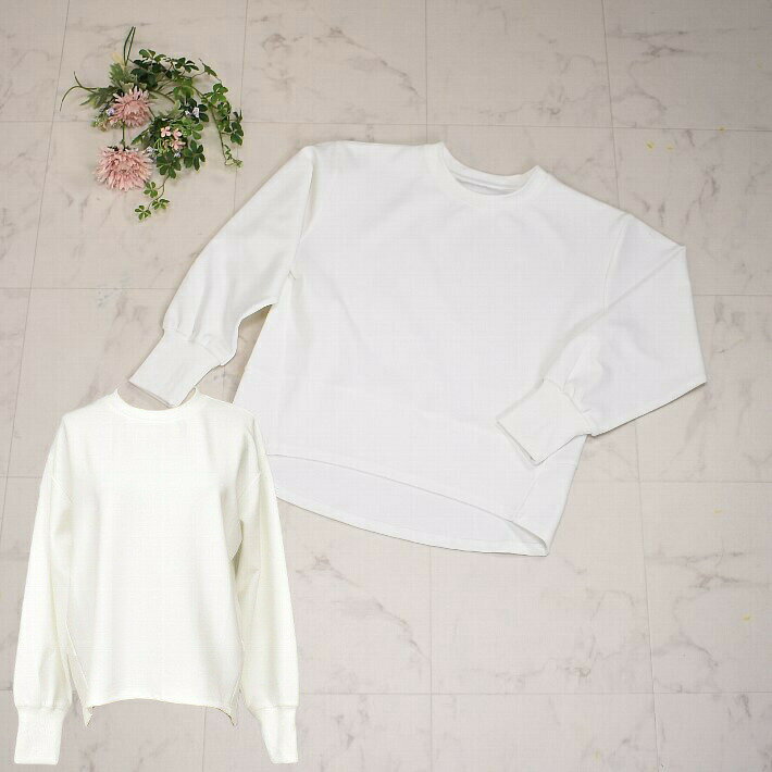 \1日はP11倍!定価から60%OFF+11%クーポン可/liriito リリイト トレーナートップス 長袖カットソー 長袖 無地 白 ストレッチ ブランド ワイド幅 訳あり アウトレット レディース 81252【中】ホワイト 春/秋/夏 イエベ/ブルベ