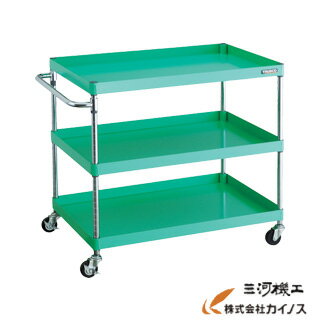 TRUSCO フェニックスワゴン 900X600 3段 Φ75ゴム車輪 YG色 PEW-993-G75-YG