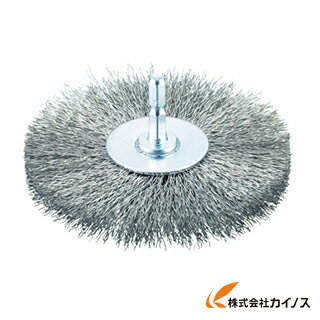 TRUSCO 軸付ホイールブラシ φ100X軸6.35 ステンレス線0.3 TB-6253-60