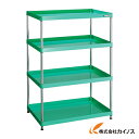 TRUSCO フェニックスワゴン ラック型 750X500 4段 YG色 PEW-R1574-YG
