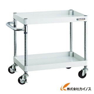 TRUSCO フェニックスワゴン 600X400 2段 Φ75ゴム車輪 W色 PEW-662-G75-W(4)