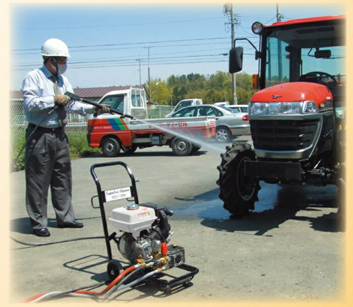 スーパー工業 エンジン式高圧洗浄機SEC1015−2N（コンパクト＆カート型） SEC-1015-2N SEC10152N 【業務 用 洗車 家庭用 エンジン式 タンク式 最安値挑戦 通販 おすすめ 人気 価格 安い】