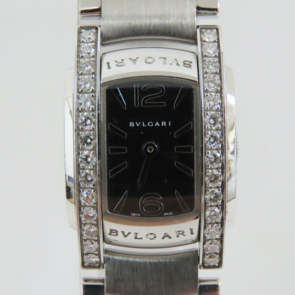 ブルガリ 腕時計 アショーマ ベゼルダイヤ付 AA26S 黒文字盤 レディース BVLGARI 中古【質みなみ・高砂店】【質屋】 BVLGARI 【中古】 Ts479571