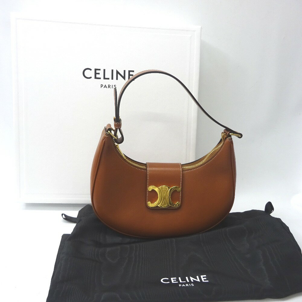 セリーヌ ショルダーバッグ スムースカーフスキン トリオンフ AVA アヴァ ミディアム ブラウン CELINE  Ft605261