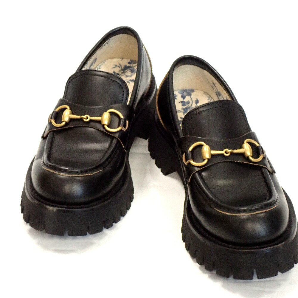 グッチ 靴 レザー ラグソール 〔ホースビット〕ローファー 577236 #37 24cm ブラック系 レディース 【質みなみ・千早駅前店】【質屋】 GUCCI 【中古】 Th977231のサムネイル