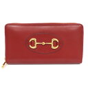 グッチ 長財布 ラウンドファスナー長財布 ホースビット 621889・493075 レッド GUCCI 美品【中古】 IT62441