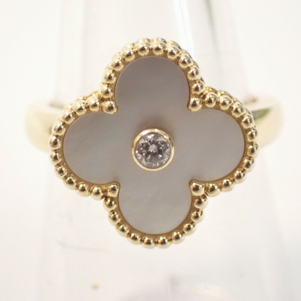 ヴァンクリーフ＆アーペル ヴィンテージアルハンブラ リング K18YG ホワイトシェル 1Pダイヤモンド VCARA41154 指輪【質みなみ・千早駅前店】【質屋】 Van Cleef & Arpels 【中古】 Th999833のサムネイル