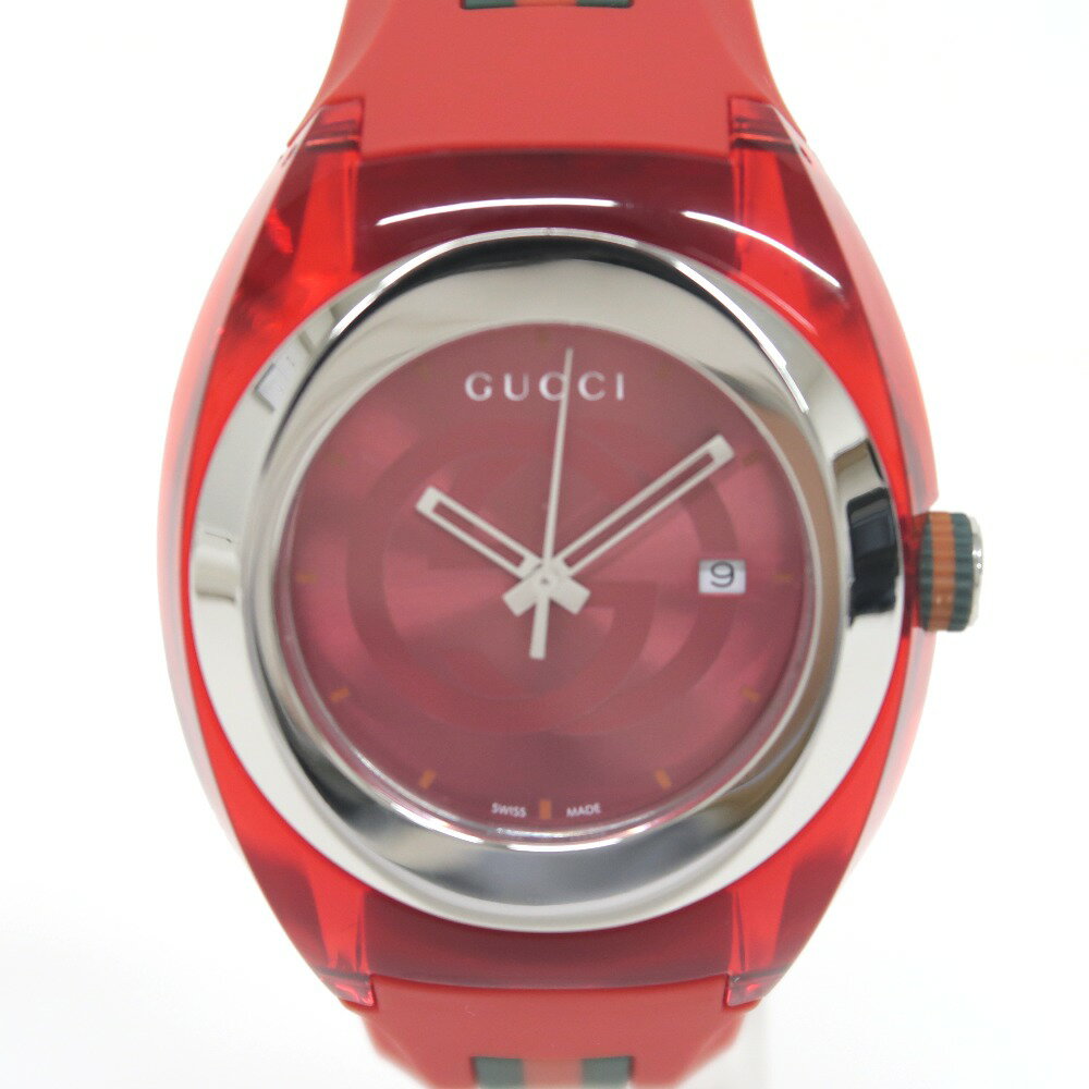グッチ 腕時計 シンク 137.1 レッド クオーツ メンズ【質みなみ・板付店】【質屋】 GUCCI 【中古】 IT333151