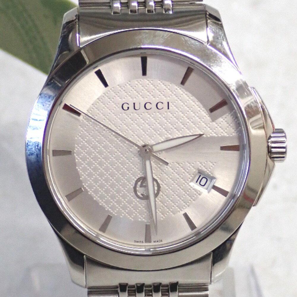 グッチ 腕時計 G-タイムレス 126.4 YA1264174 シルバー シルバー文字盤【質みなみ・二又瀬店】【質屋】 GUCCI【中古】【新古品・未使用】 Ft633391