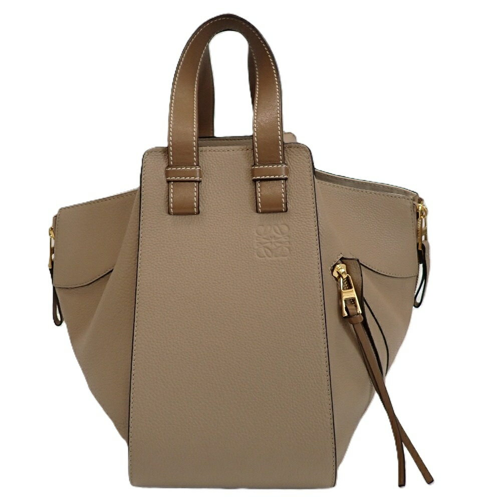 ロエベ ハンモック スモール ハンドバッグ ショルダーバッグ 2Wayバッグ 本革 ベージュ系 超美品 【質みなみ・千早駅前店】【質屋】 LOEWE 【中古】 Th1009111